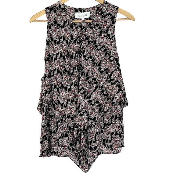 Derek Lam 10 Crosby Silk Floral Lace-Up Blouse - Picture 4 of 12